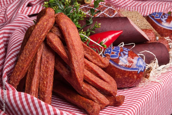 Obraz wiejski bufet wędlin