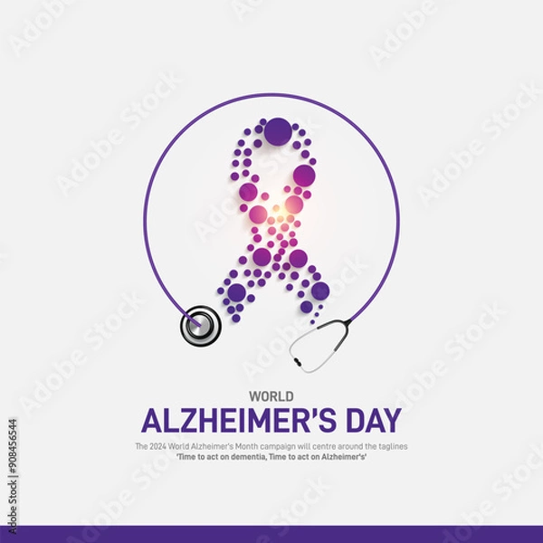 Fototapeta world alzheimer's Day. world alzheimer's month. world alzheimers Day 2024 Creative banner, poster, social media post, background, template, postcard vector design etc. 