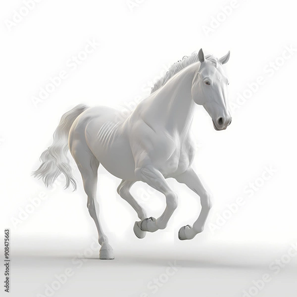 Obraz 3D horse in white background vector image