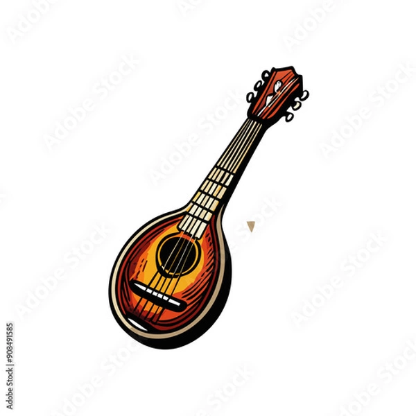 Fototapeta A close-up image of a ukulele with a white background.