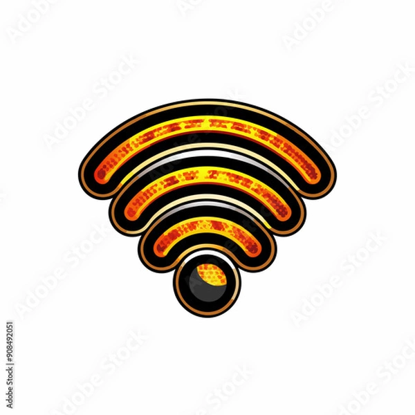 Fototapeta WiFi signal icon with connector.