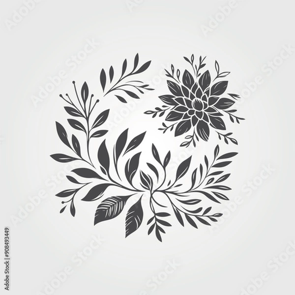 Obraz  flower and leaves background collection