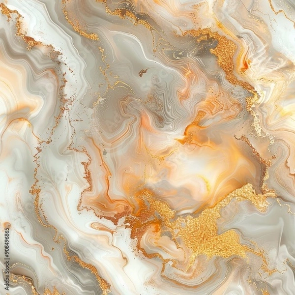 Fototapeta Abstract Marble Pattern with Golden Glitter