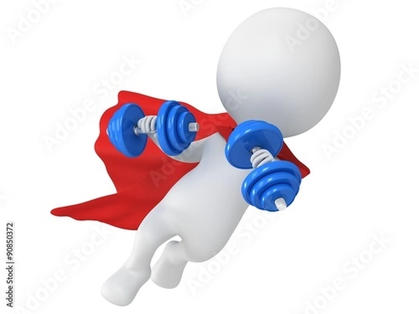 Fototapeta 3d man running with weights