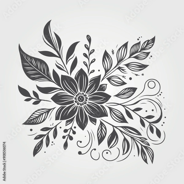 Obraz  flower and leaves background collection