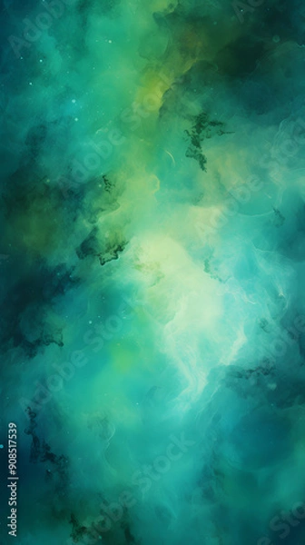 Fototapeta Digital green starry night sky abstract graphic poster background