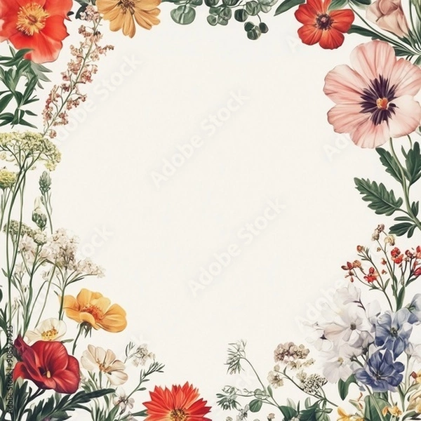 Obraz flower wedding menu template