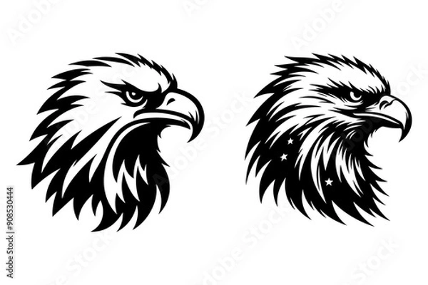 Obraz eagle head silhouette vector illustration - Generative AI