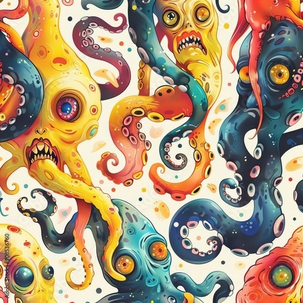 Fototapeta Whimsical Octopus Symphony