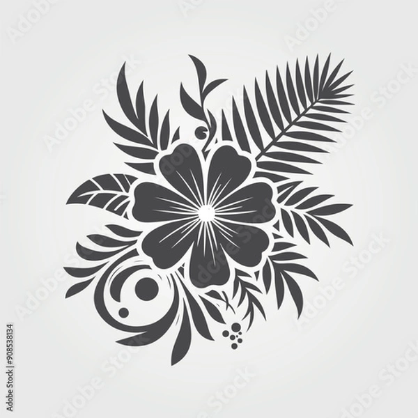 Obraz  flower and leaves background collection
