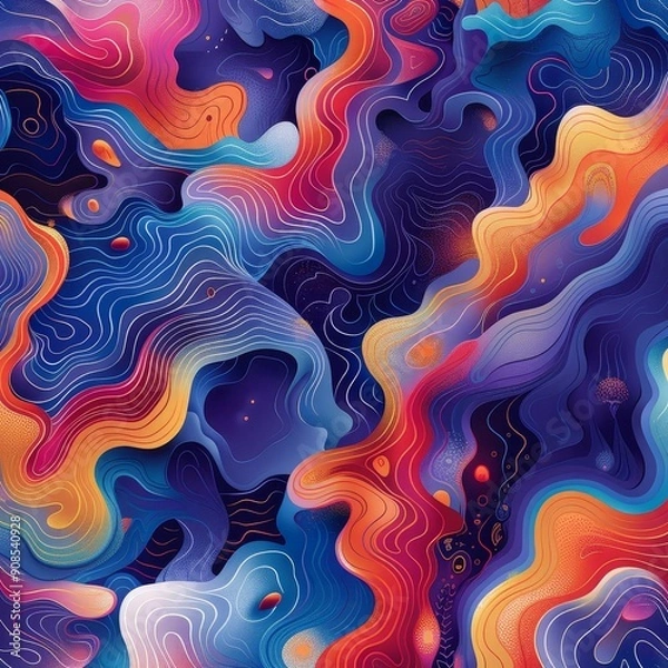 Fototapeta Abstract Cosmic Landscape with Vivid Hues