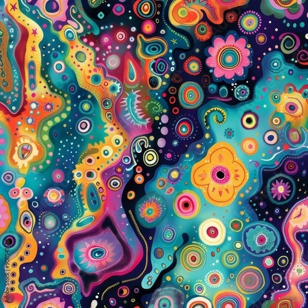 Fototapeta Abstract Colorful Pattern with Organic Shapes