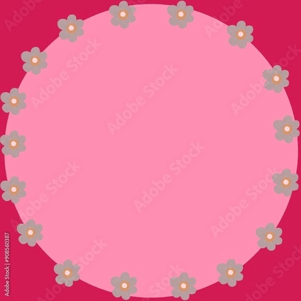 Obraz pink flower frame
