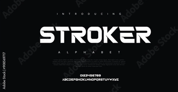 Obraz Stroker, CONDENSED URBAN DISPLAY FONT ALPHABET VECTOR