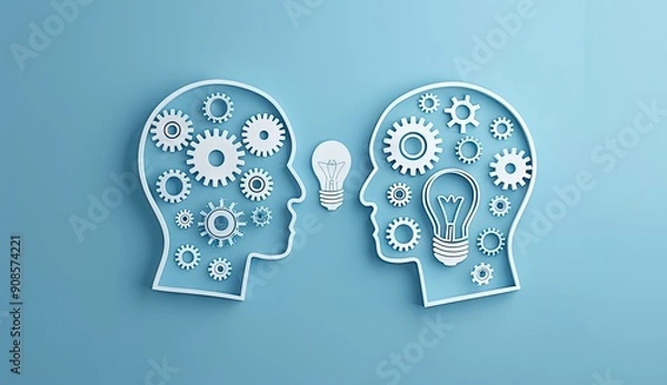 Obraz Two Heads Thinking - Collaboration and Innovation