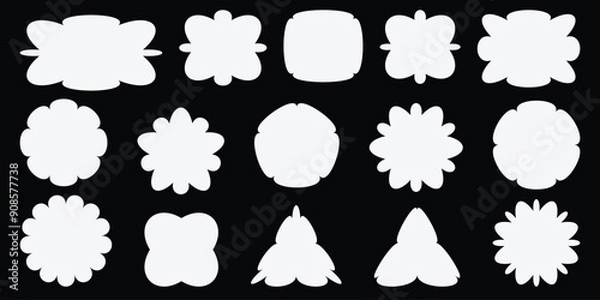 Fototapeta Y2k shapes. geometric shapes, modern symbols.  Simple elements, forms. Retro design, trendy contemporary minimalist style, y2k. Vector illustration. Y2k element.