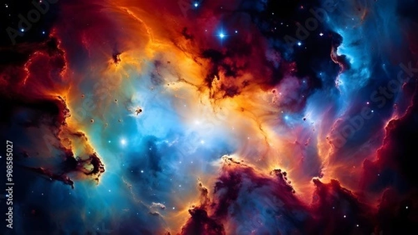 Obraz fire stars in the forest