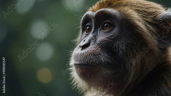 Fototapeta A monkey scratching its head