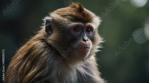 Obraz A monkey balancing on a thin branch