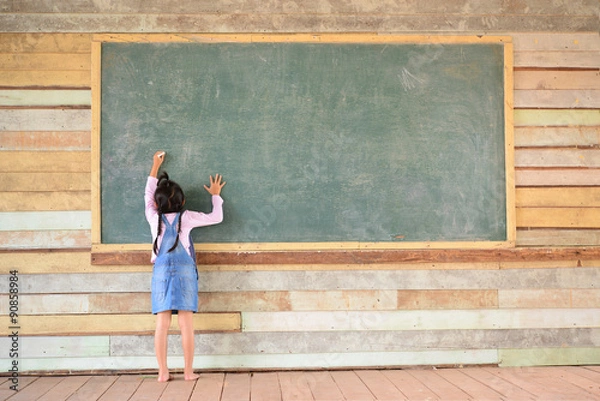 Fototapeta Kid write on wall
