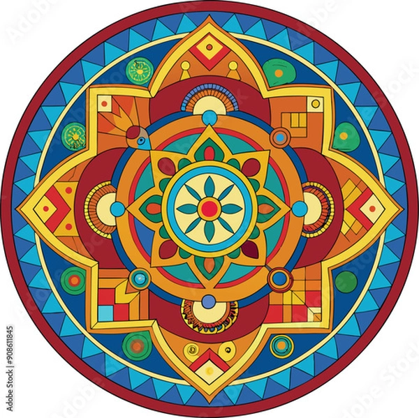 Obraz Sand Mandala vector design, Coloring Page  