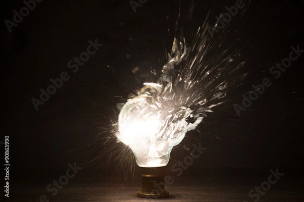 Obraz Exploding light bulb moment of impact