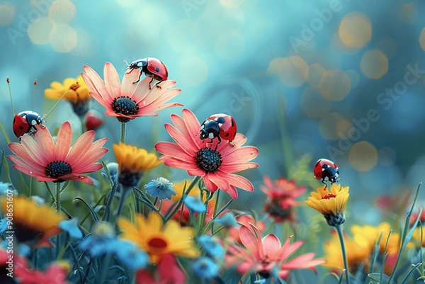 Obraz 🌸🌼 Ladybug Fiesta! 🐞✨