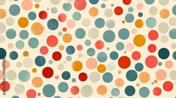 Fototapeta A seamless abstract dot pattern in soft colors 