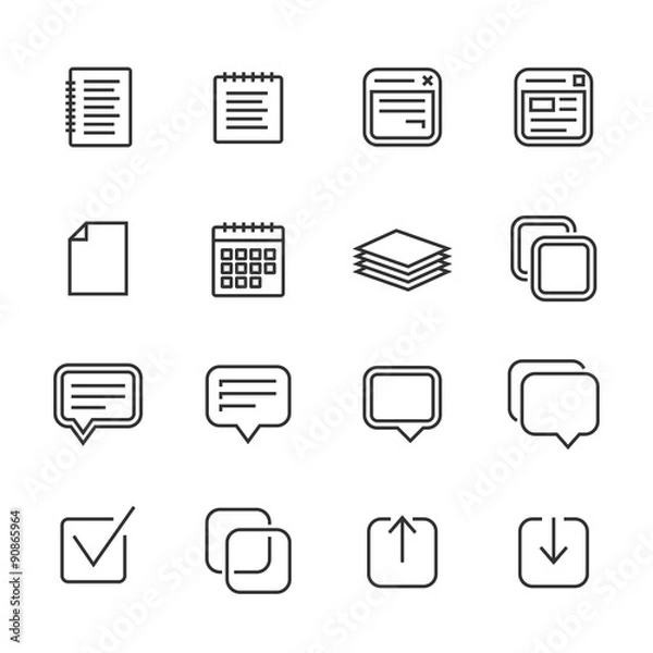 Fototapeta Notes, memos and plans icons