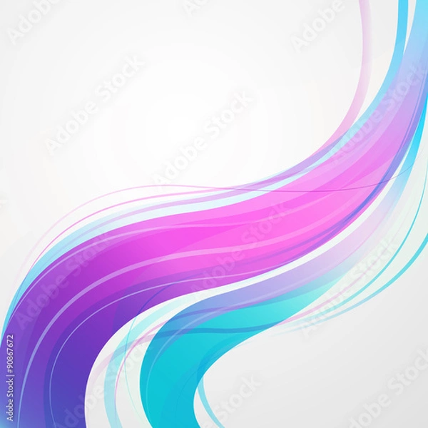 Fototapeta Vector motion curvy abstract hi-tech background with empty space