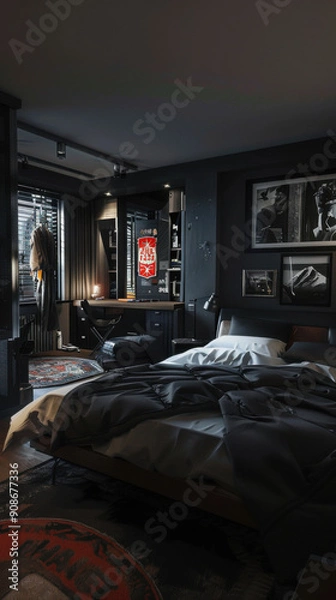 Obraz hyper realistic mens bedroom