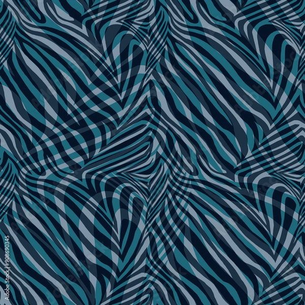 Fototapeta seamless pattern with stripes and waves, zebra abstract design.