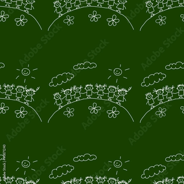 Obraz Blackboard. School. Seamless vector pattern