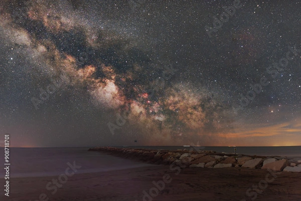 Obraz The Milky Way , with beach background, taken at "Eraclea mare, italy".
