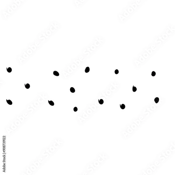 Fototapeta Abstract doodle pattern with hand drawn polka dots. Vector black and white doodle pattern. 