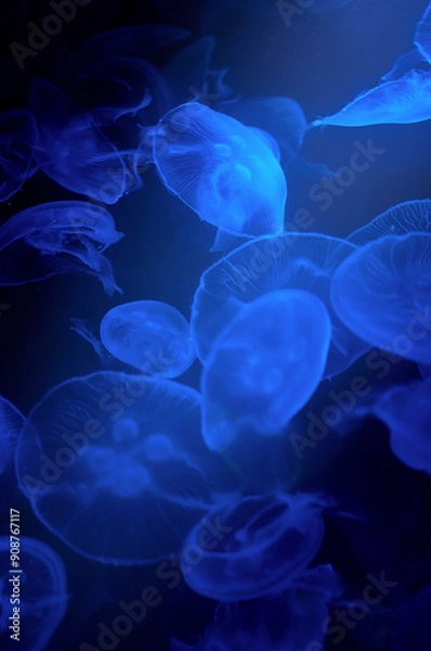 Obraz 水槽に漂う美しいクラゲ