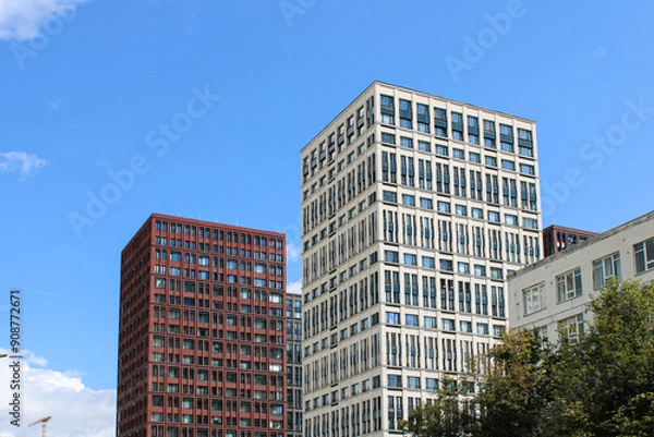 Fototapeta A new area with new multi-storey buildings