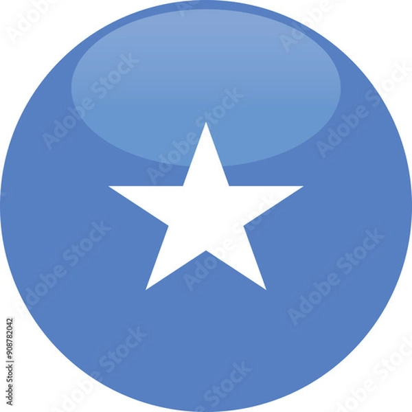 Fototapeta Somalia flag vector icon. Glossy round icon with flag of the Somalia on white background