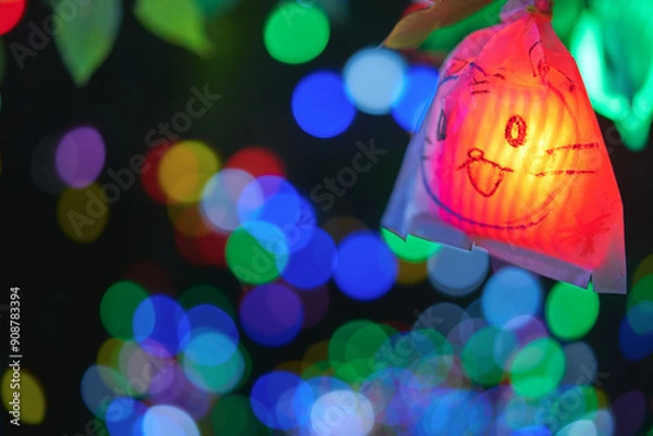 Obraz カラフルな電飾、ライトアップされたイルミネーション