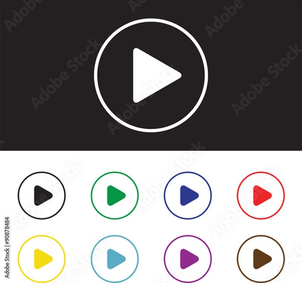 Fototapeta Play button web icon