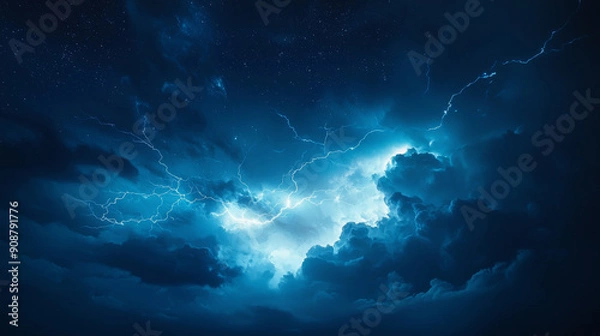 Fototapeta A stormy sky with a blue sky and a few clouds