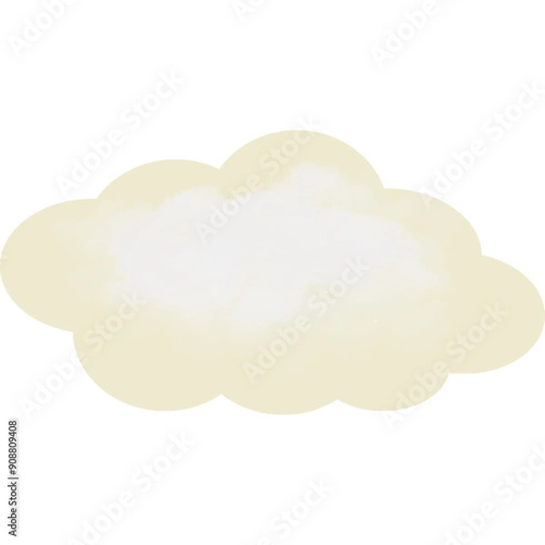 Obraz Watercolor Beige Cloud Illustration