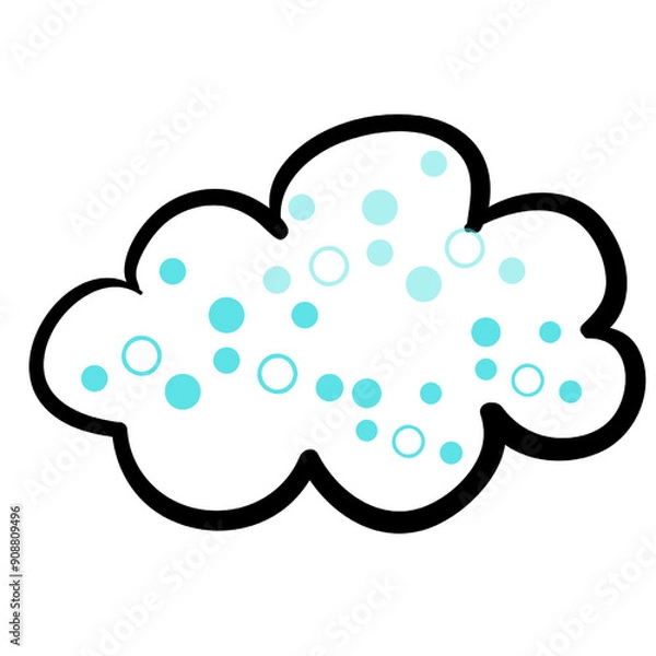 Obraz Cartoon Cloud with Blue Dots