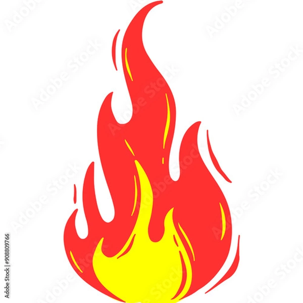 Obraz Hand-Drawn Cartoon Fire Flame