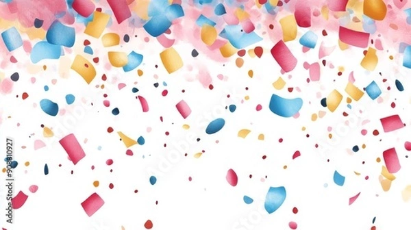 Obraz Abstract Watercolor Pattern with Colorful Shapes and Dots