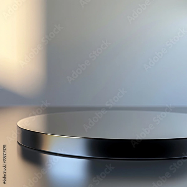 Fototapeta interior of a modern house with close up product display podium