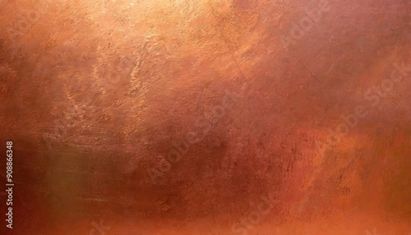 Fototapeta A textured copper surface, hinting at aged metal with its patina. Warm, russet hues and subtle reflections imply material's wear.