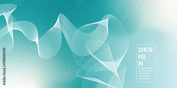 Fototapeta Abstract background illustration with curved lines and gradient