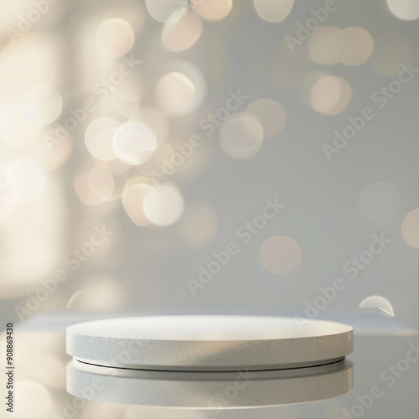 Fototapeta interior of a modern house with close up product display podium