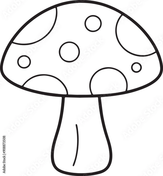 Fototapeta Mushroom Line Icon, Outline Vector Symbol Illustration